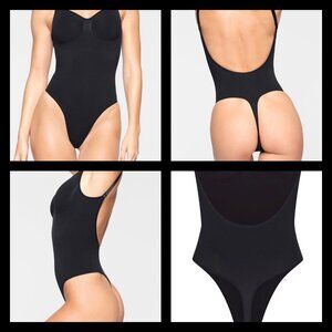 SKIMS New Seamless Sculpt Low Back Thong Bodysuit Onyx Size 2X / 3X
